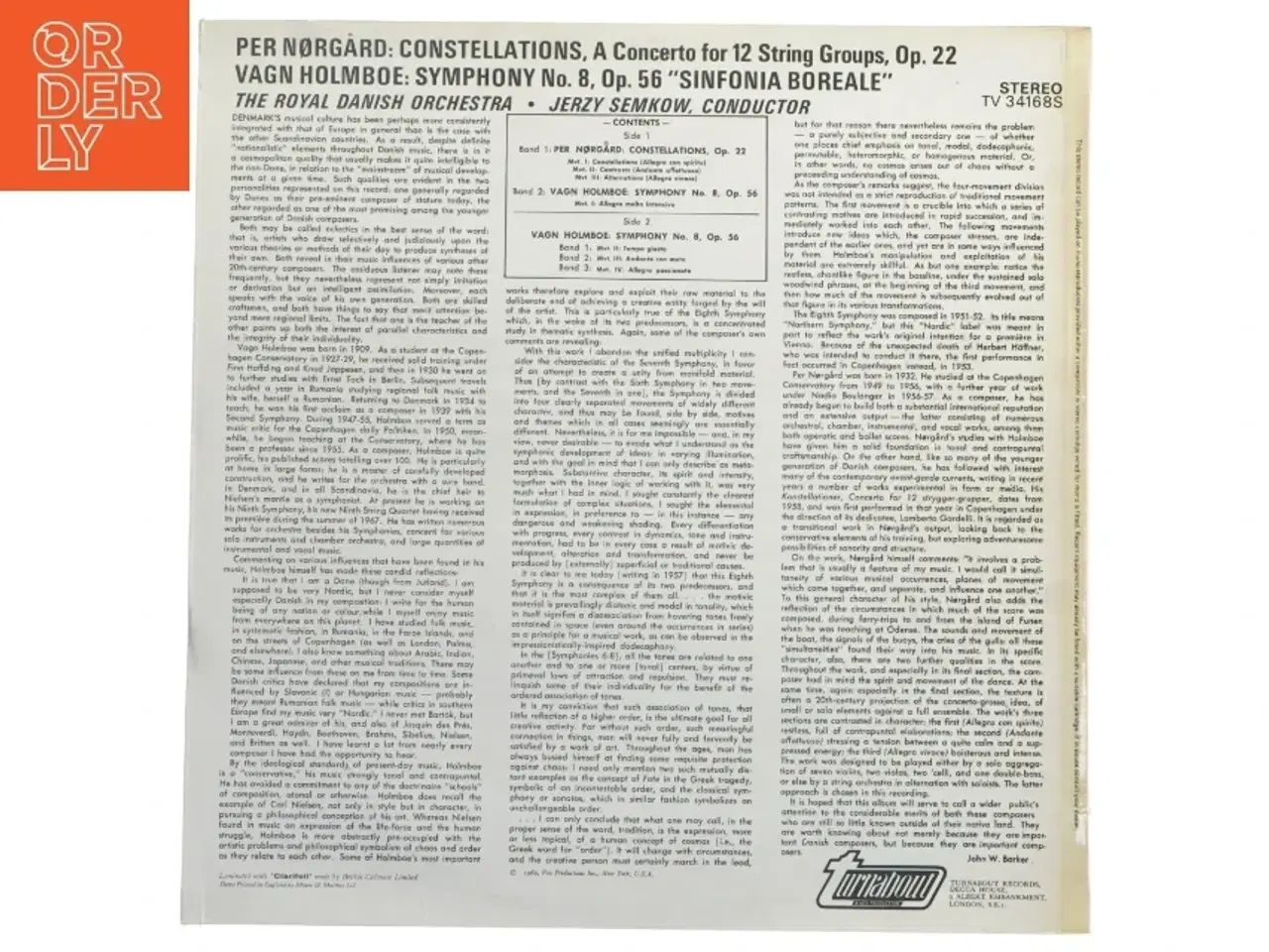 Billede 2 - Symfoni nr. 8 'Sinfonia Boreale' turnabout LP fra Turnabout