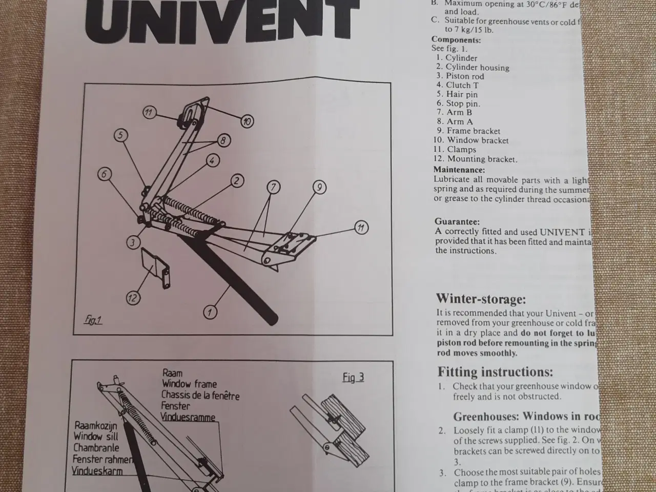 Billede 4 - Univent automatisk vinduesåbner til drivhuse.