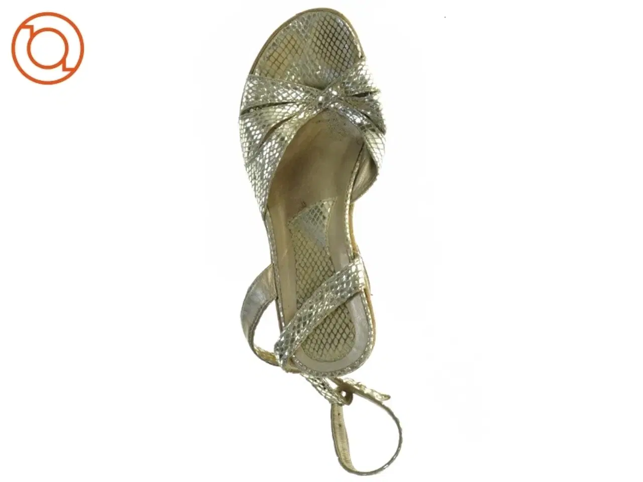 Billede 3 - Guld sandaler med slangeskindslook (str. 37)