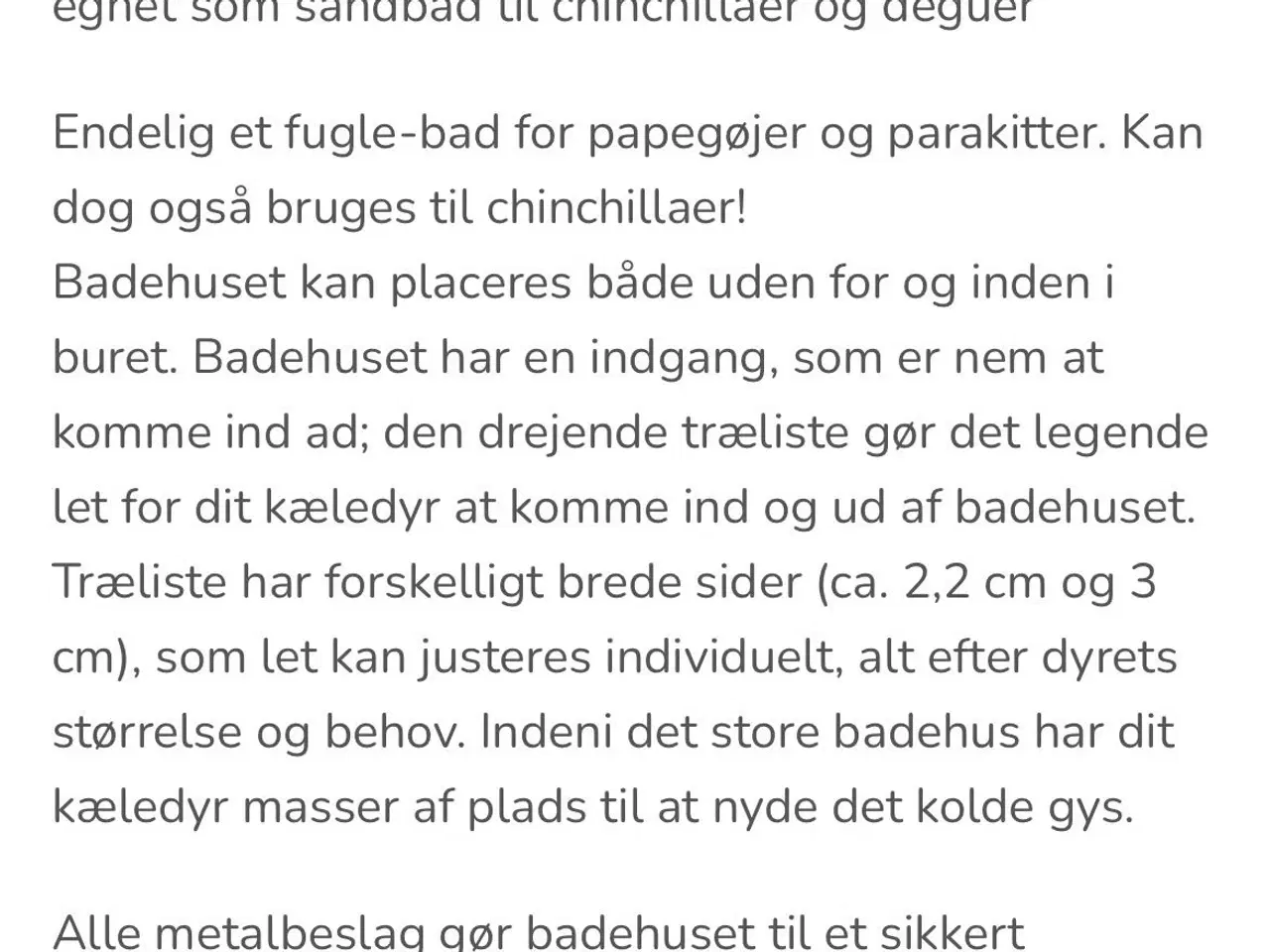 Billede 9 - Ekstra stort badehus til papegøjer og parakitter