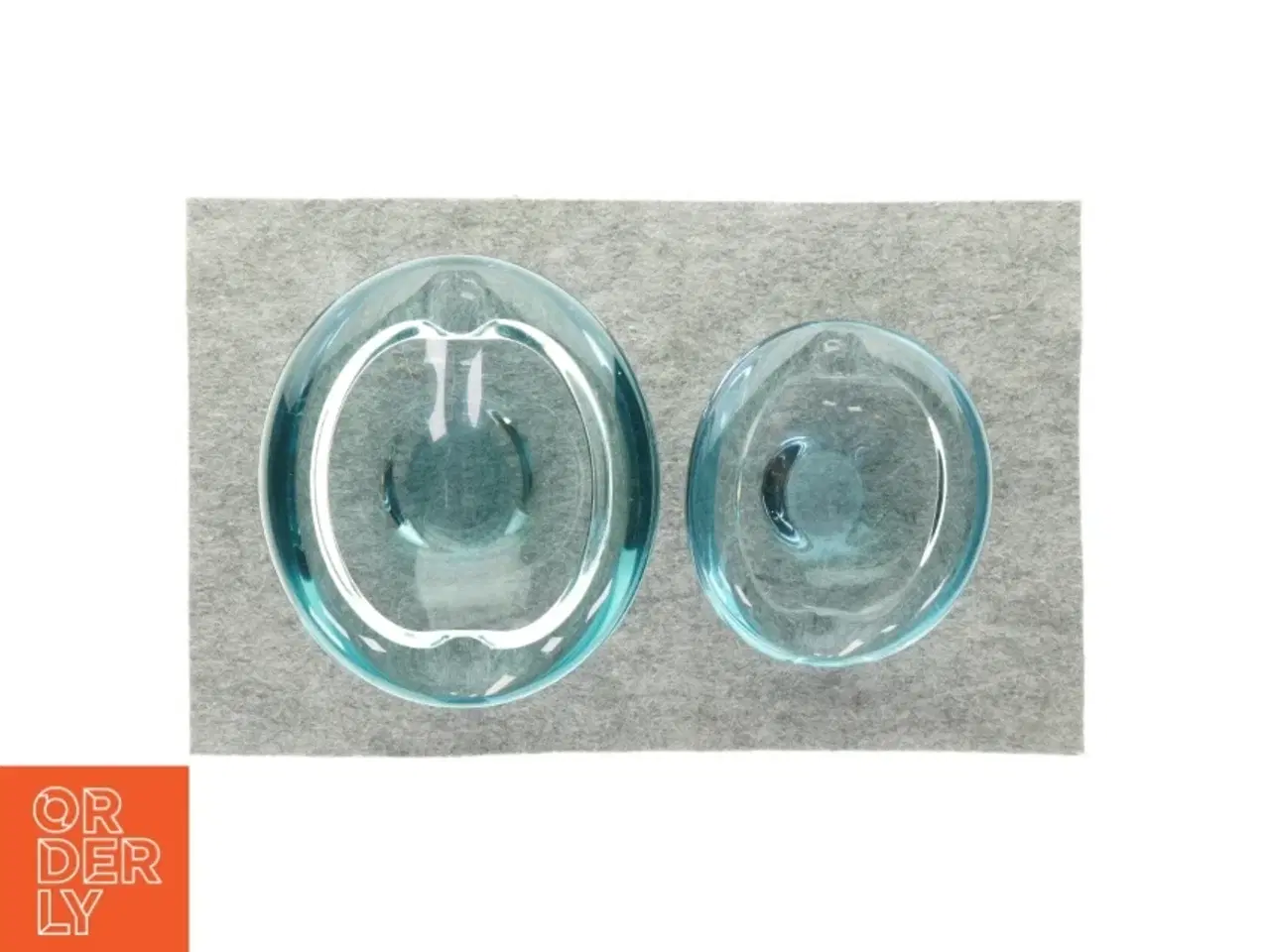 Billede 2 - Holmegaard vintage farvet glas Glasskåle / askebægre 2 stk. (str. 10 x 20 og 7 x 16cm)