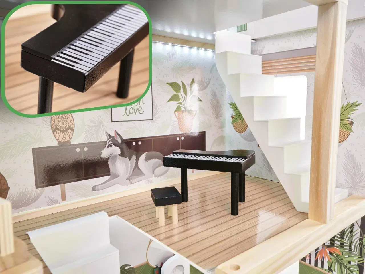 Billede 7 - Dukkehus i træ med LED – Lulilo Floro Boho