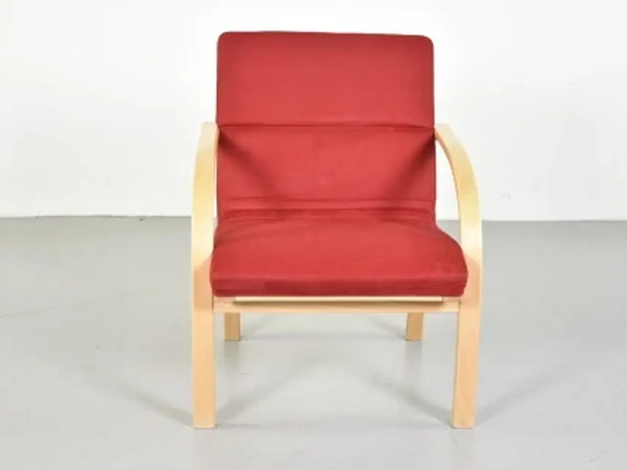 Billede 1 - Farstrup loungestol i bøg med rødt polster