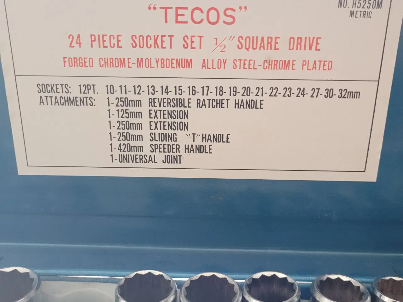 Billede 1 - TECOS Topnøglesæt No.H525om metric