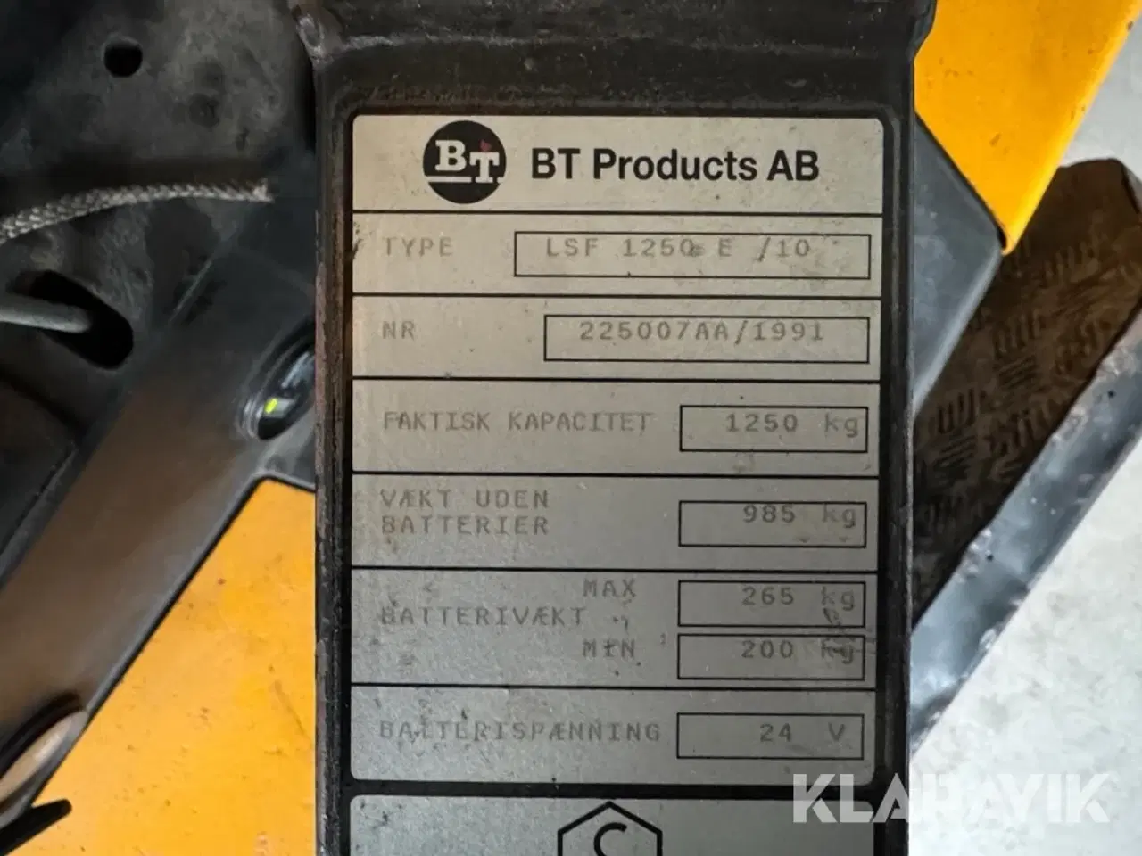 Billede 9 - El palleløfter BT Products LSF 1250 E/ 100