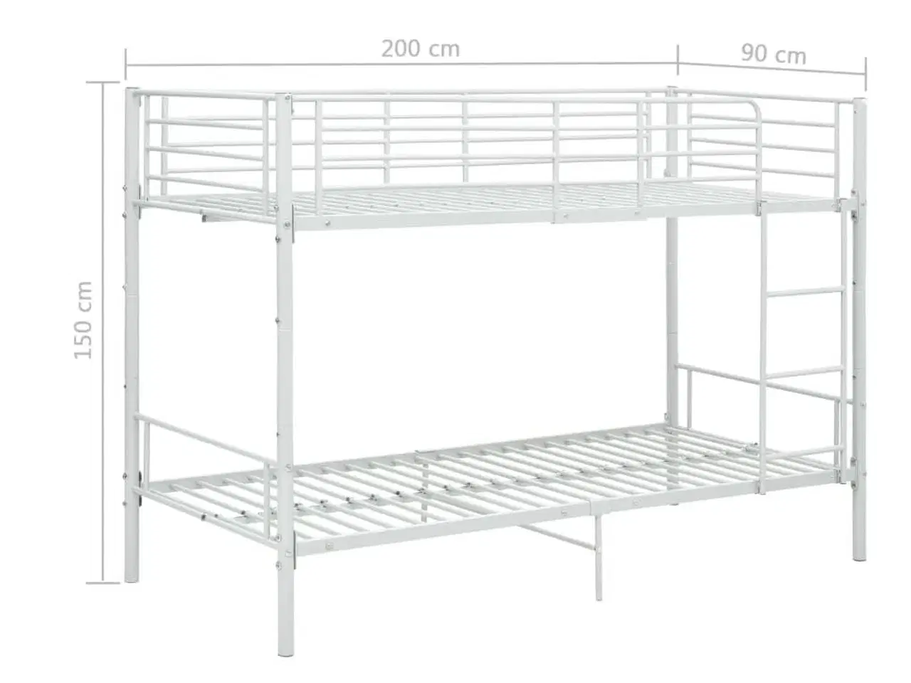 Billede 7 - Køjeseng 90x200 cm metal hvid