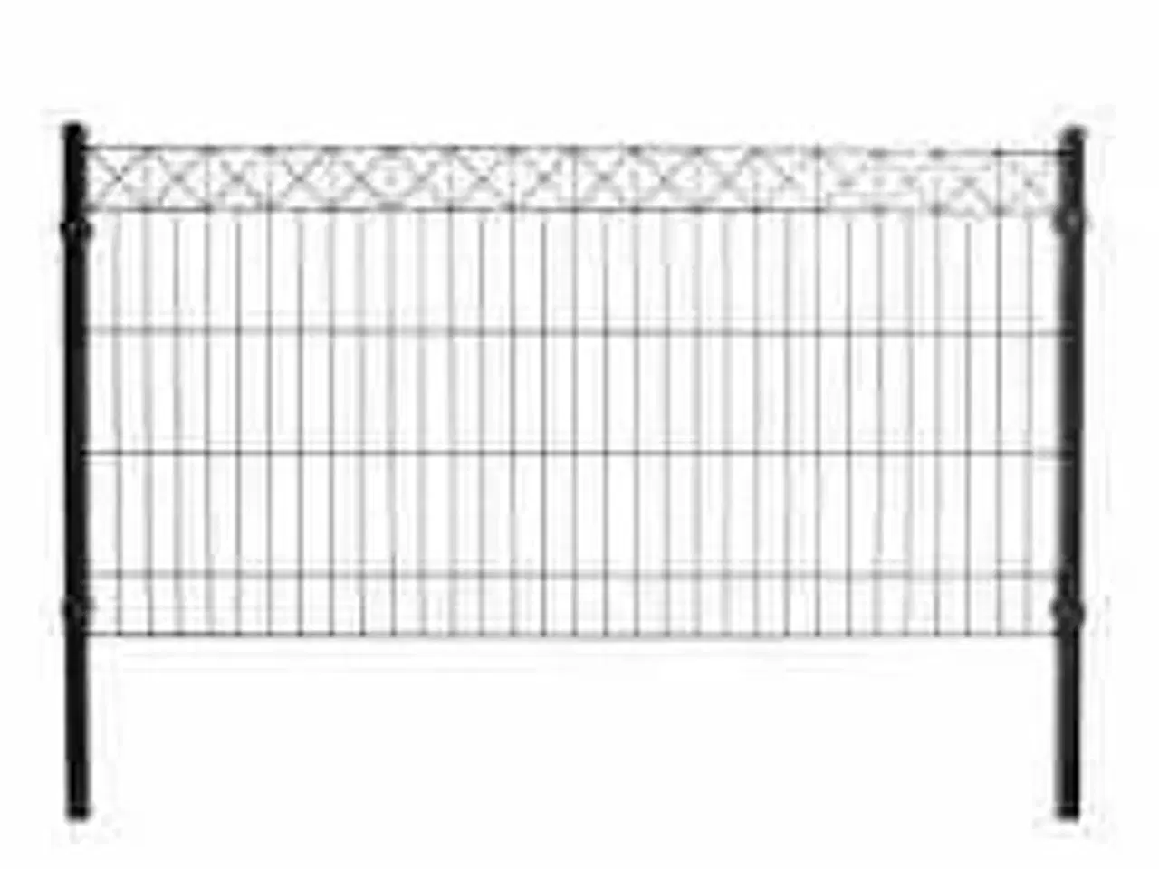 Billede 2 - 2 stk Panel-X havehegn med 3 stolper Sort