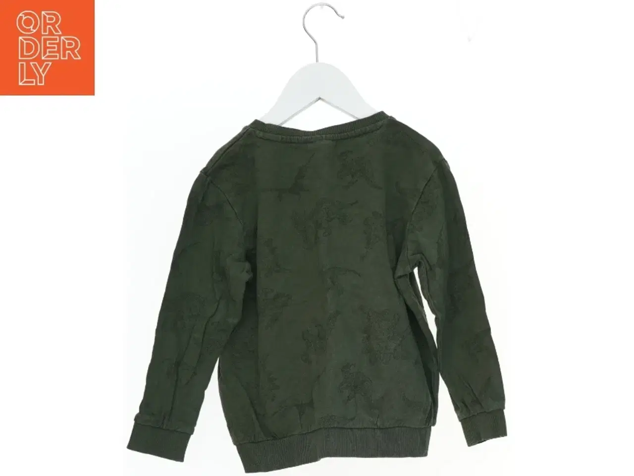 Billede 2 - Grøn sweatshirt med dinosaurmønster fra Basic needs (str. 110)