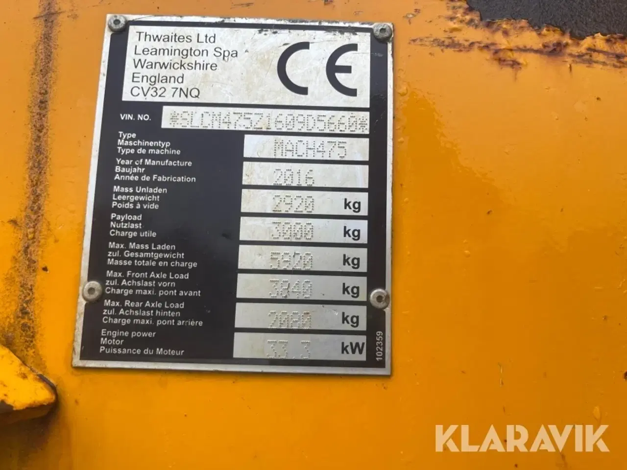 Billede 6 - Dumper Thwaites Mach475 3 Tonne Høj-Tip