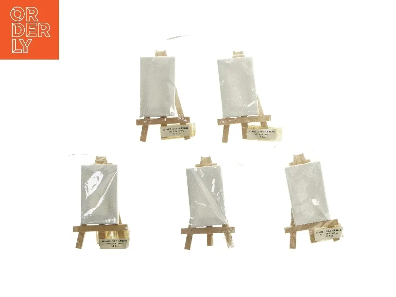 Billede 1 - Små staffelier/bordkort med lærred (str. 5 stk 5x8 cm)