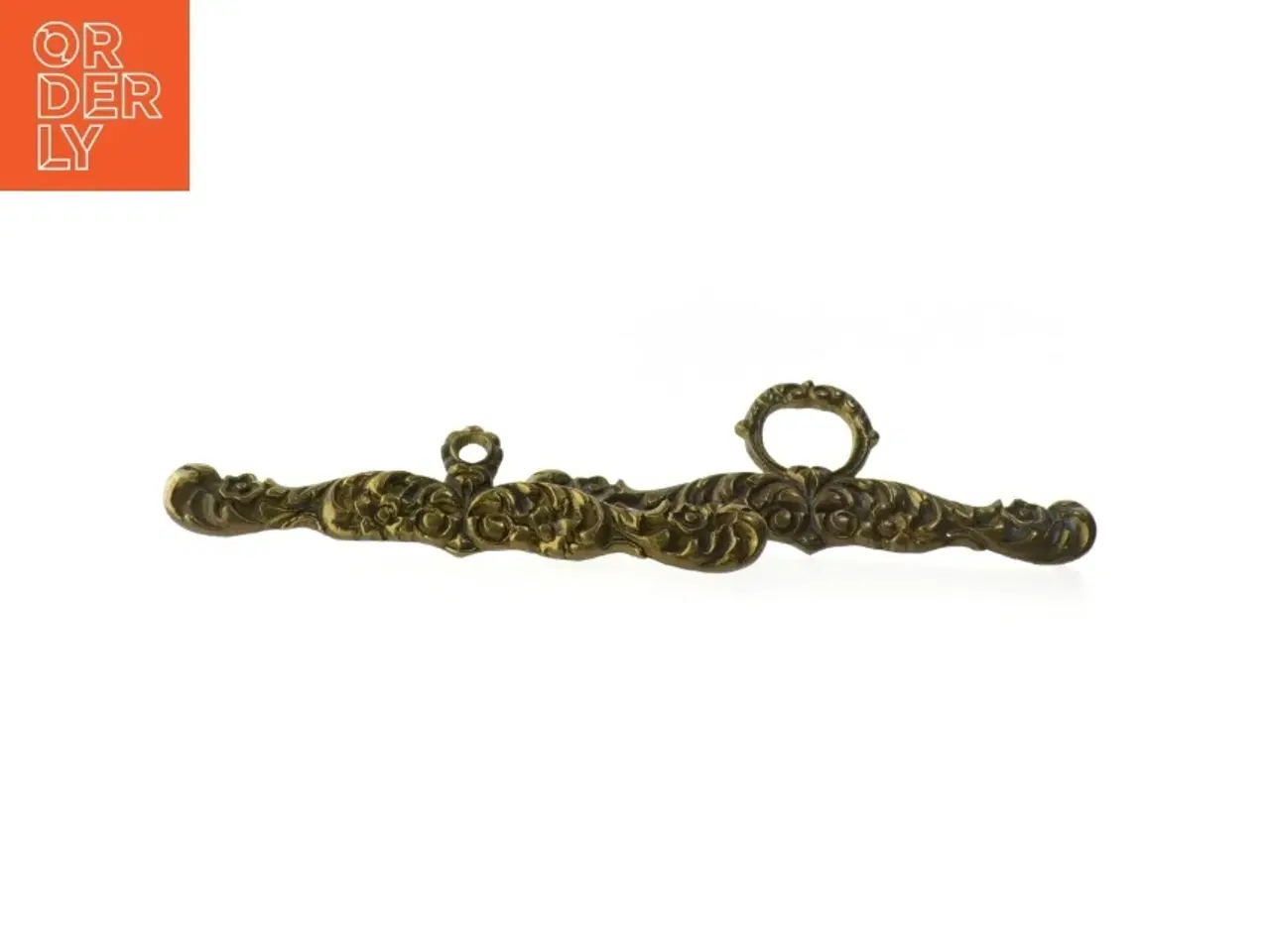 Billede 2 - Antik messing ophæng til klokkestræng(str. 18 cm)
