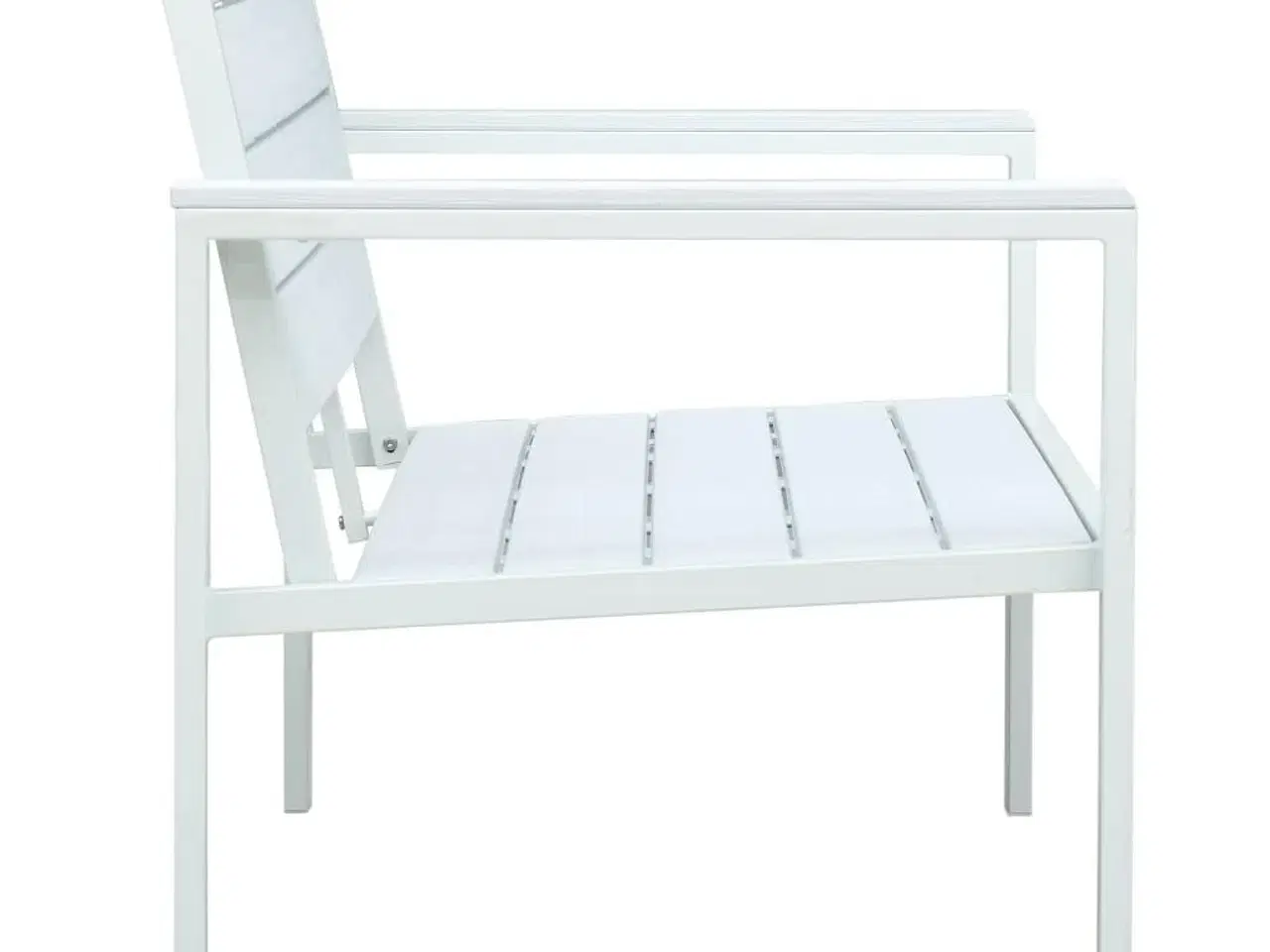 Billede 3 - Havebænk 120 cm HDPE trælook hvid