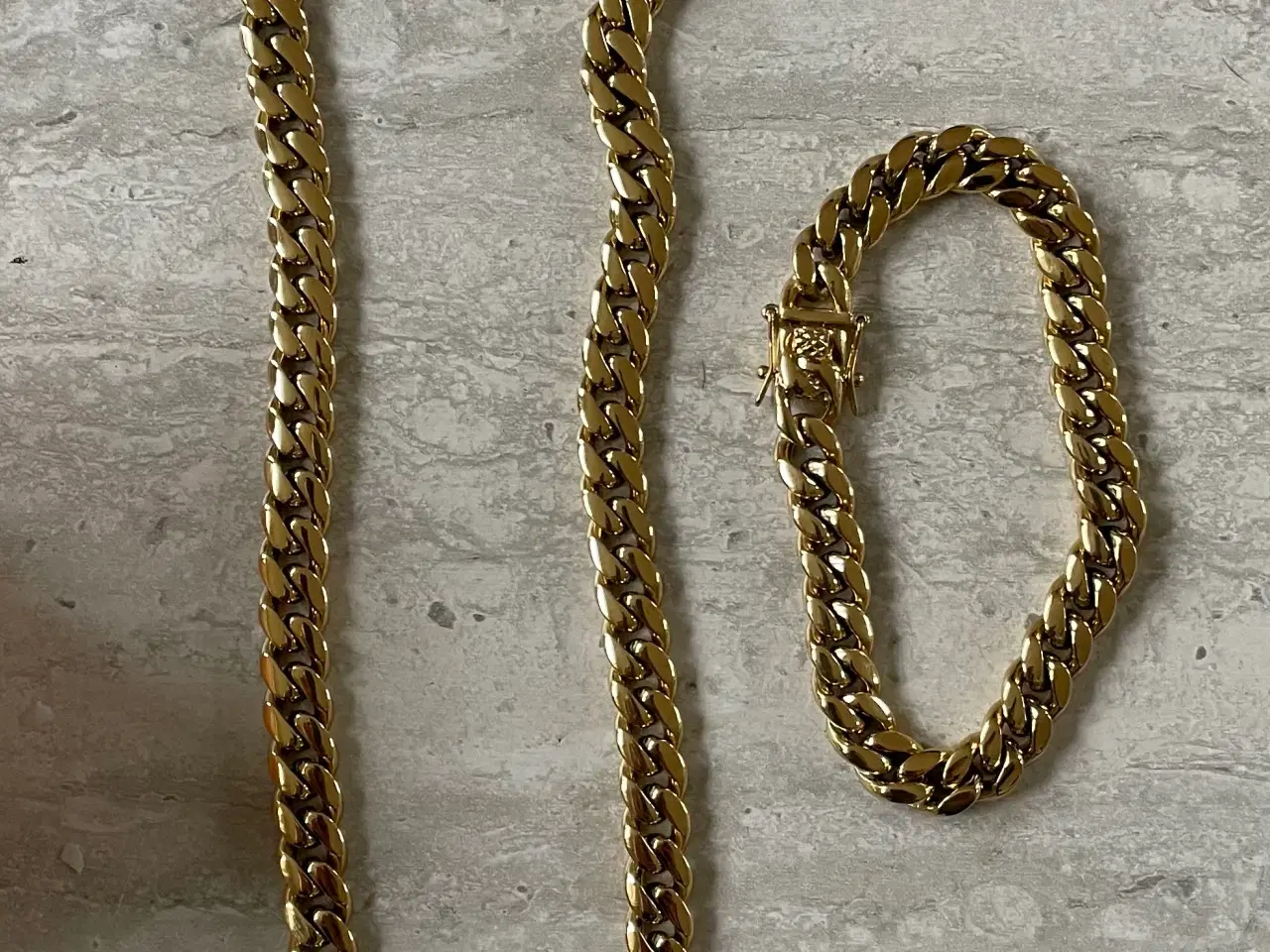 Billede 1 - Goldfilled panser kæde + armbånd