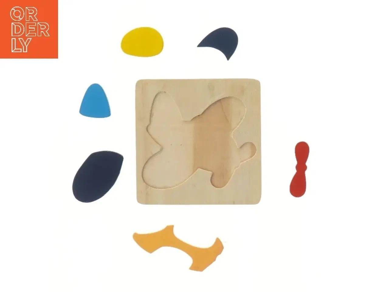 Billede 2 - Træpuslespil med flyvemaskinemotiv (str. 15x15 cm)