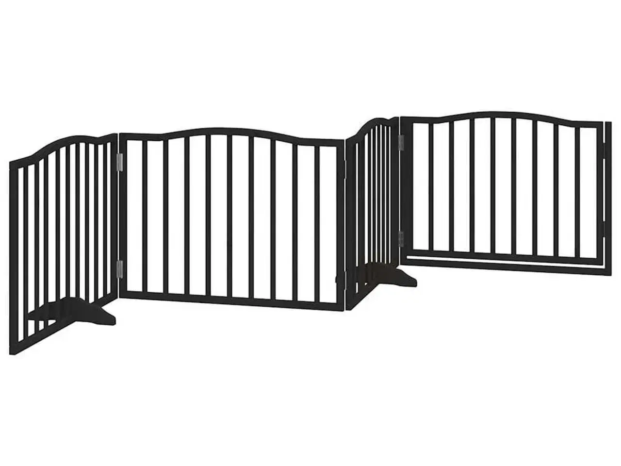 Billede 6 - Hundegitter med dør, foldbar, 4 paneler, sort, 320 cm, poppeltræ