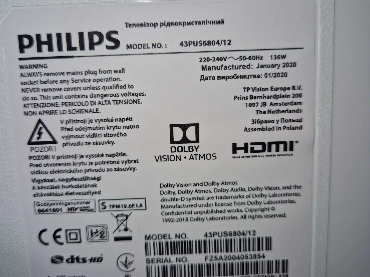 Billede 3 - Philips 43 tommer tv m ambilight 