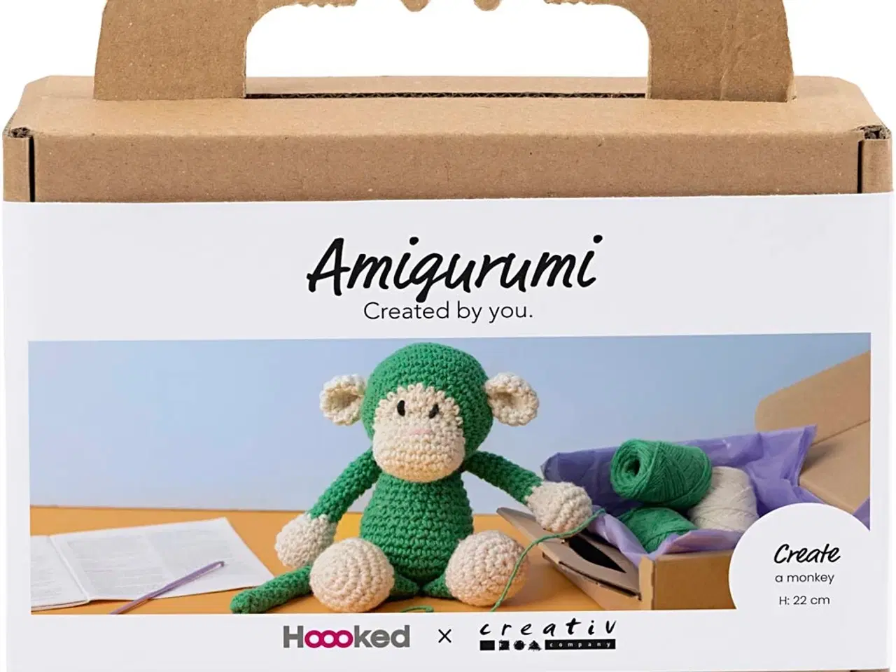 Billede 1 - DIY Kit Amigurumi, Abe, grøn, off white, 1 pk.
