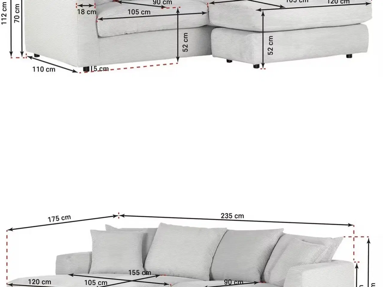Billede 4 - Sofa, lys fløjl 