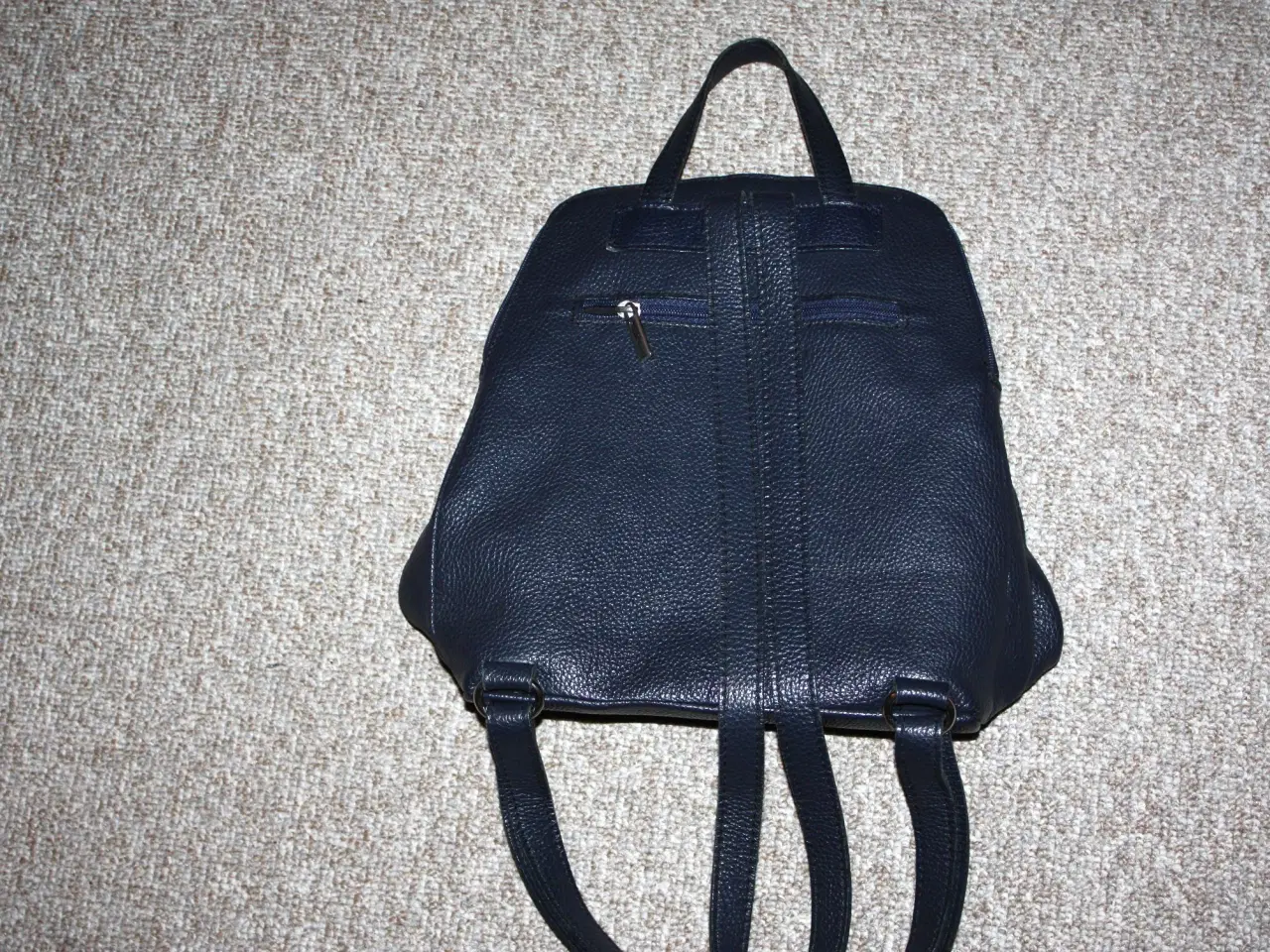 Billede 3 - Rygsæk i blå læder Som ny