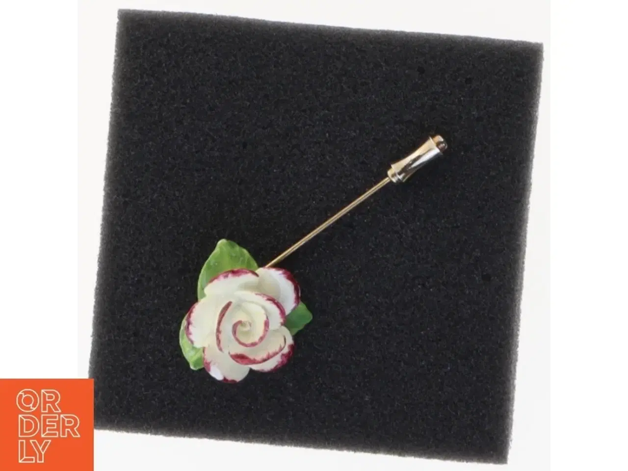 Billede 3 - Vintage emalje blomsterbroche (str. Ø 2 cm 5,5 cm)