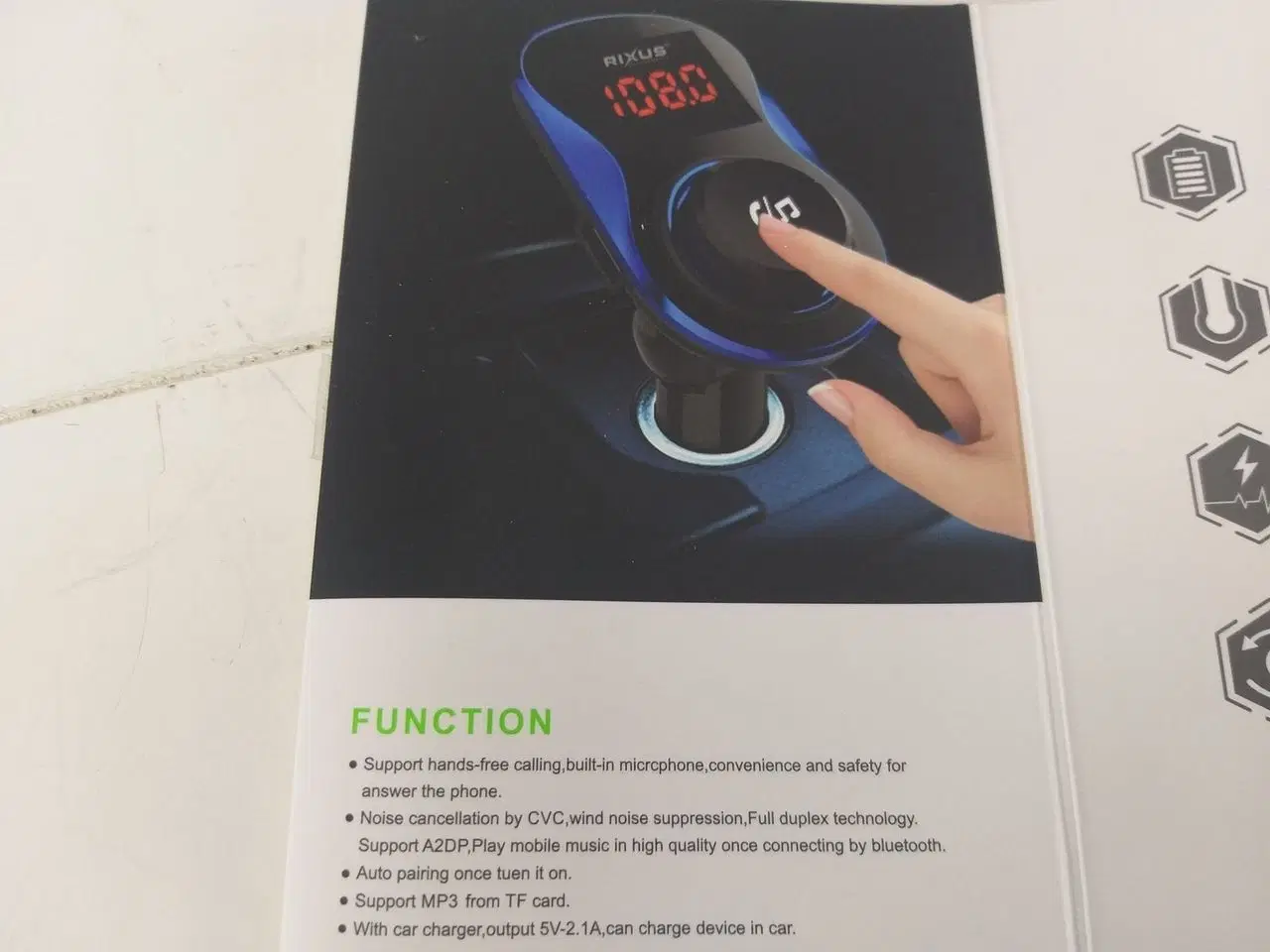 Billede 4 - Rixus Bluetooth Car FM-afspiller RX-BT78