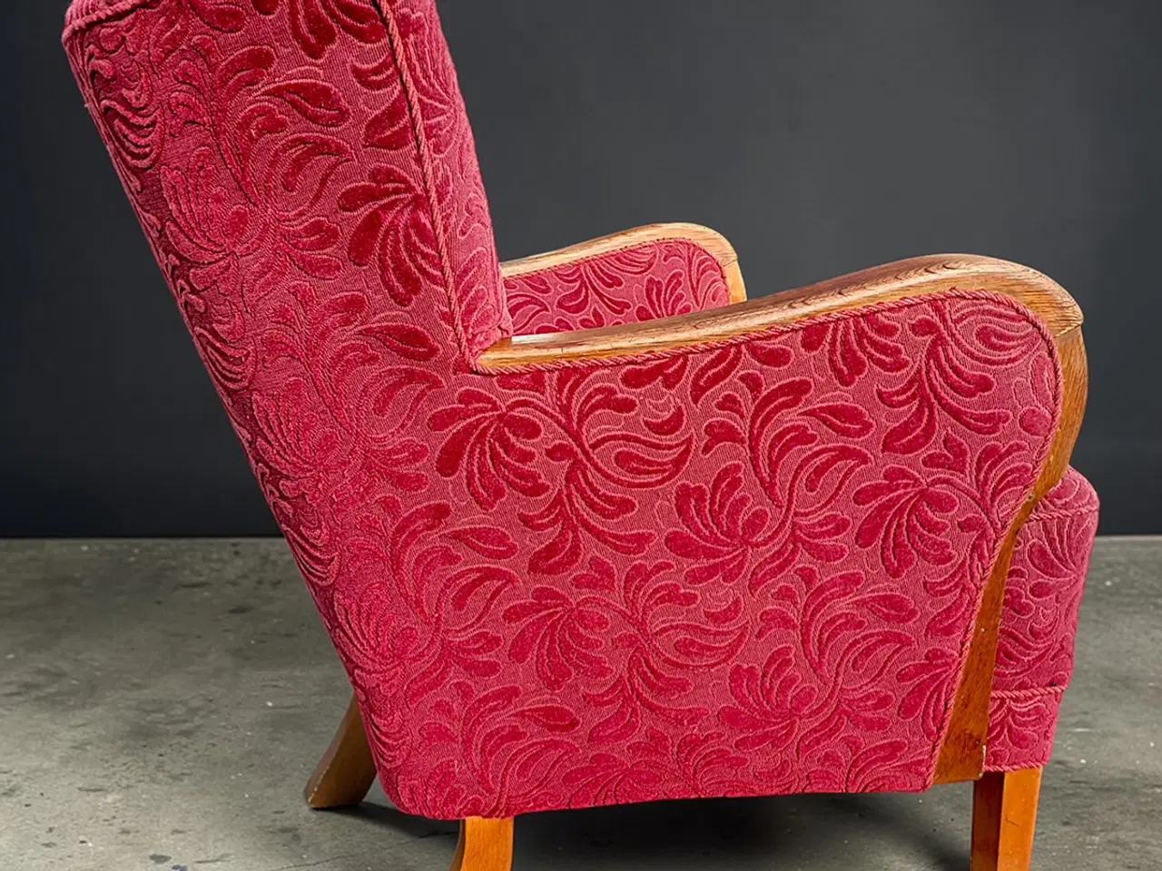 Billede 8 - Dansk snedkermester lænestol rød velour 1940’erne