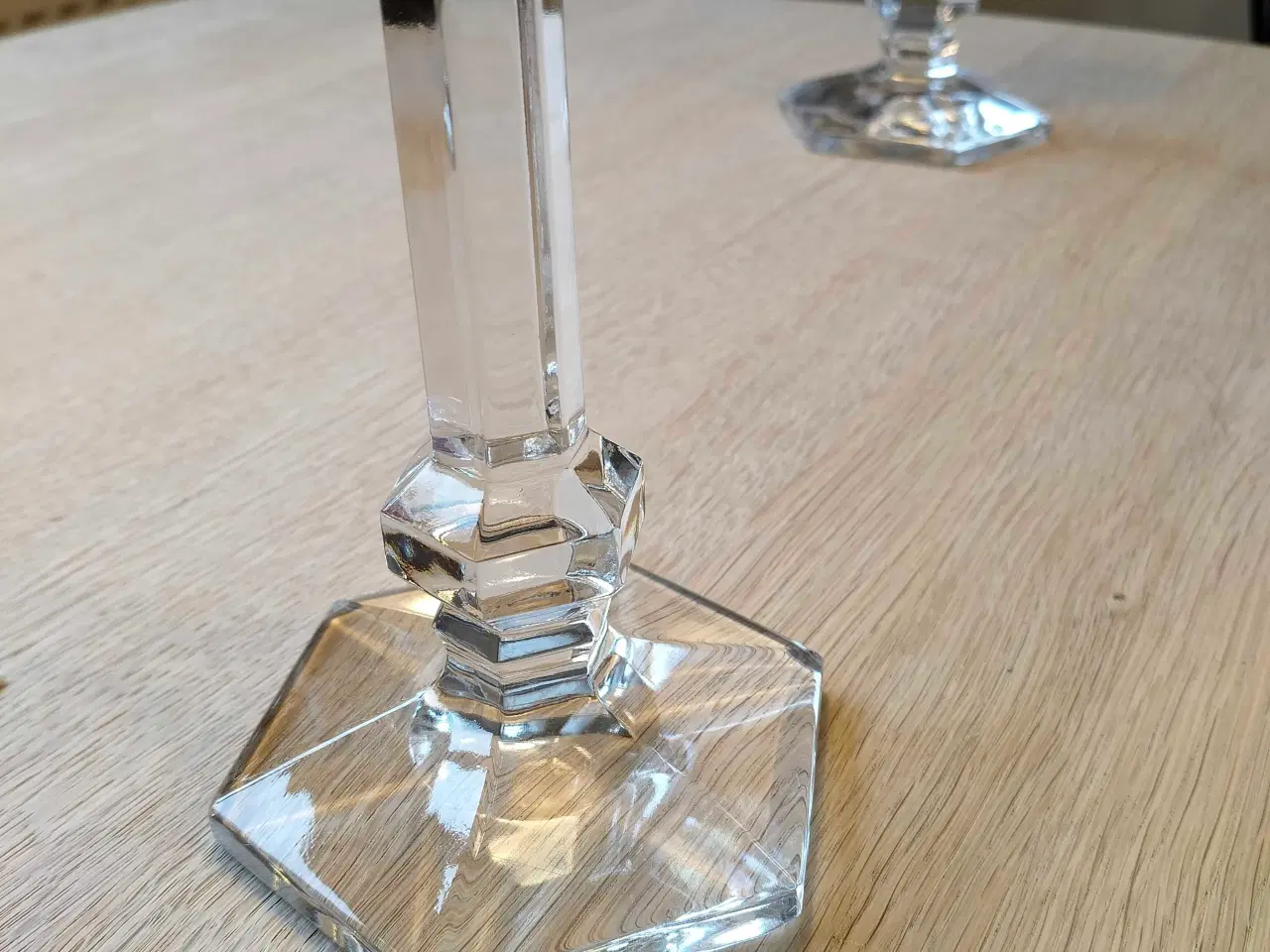 Billede 2 - Et sæt klar krystal lysestager