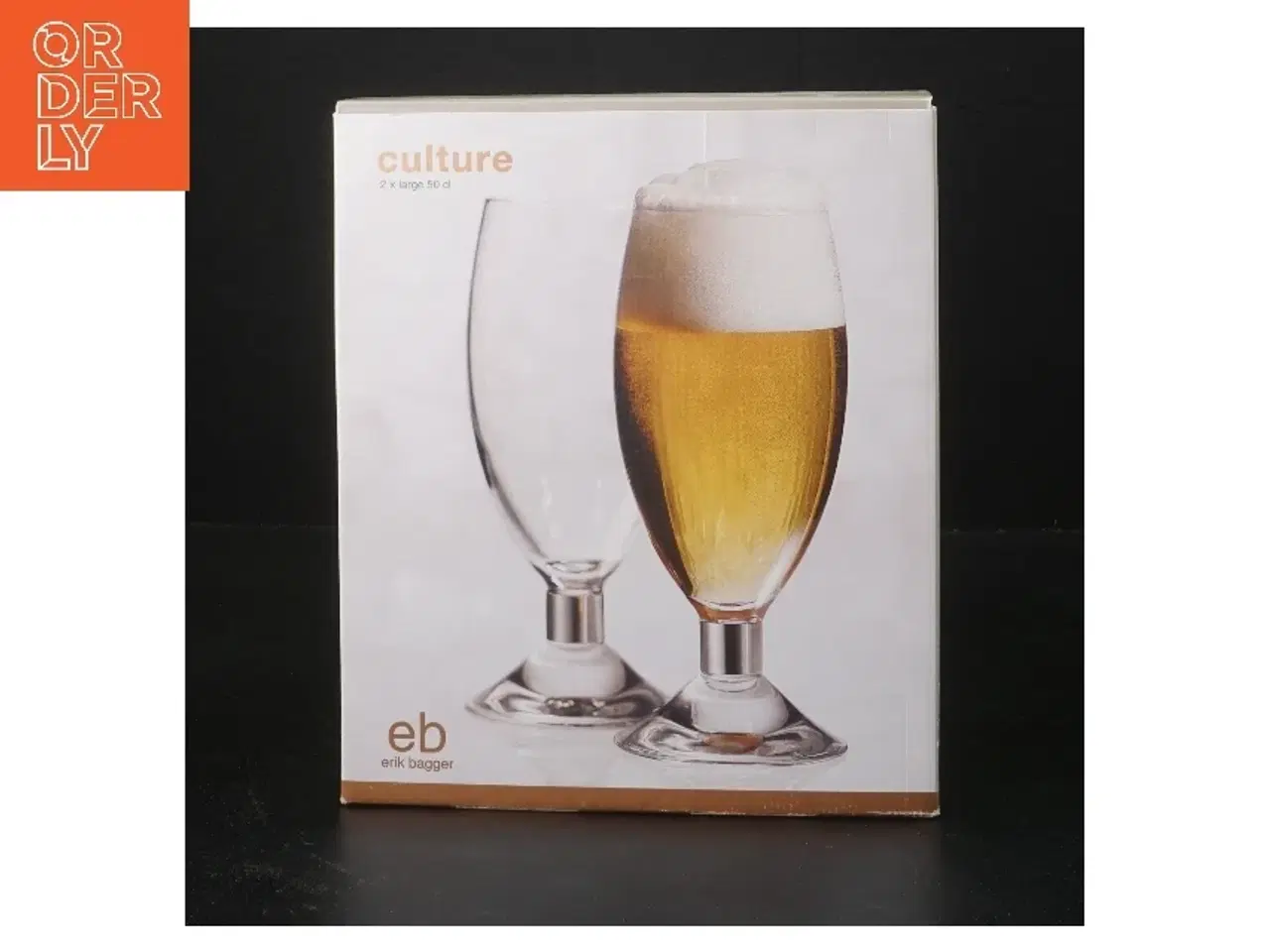 Billede 2 - Ølglas sæt fra Erik Bagger (str. 2 stk Ø 6,5 cm længde 19,5 cm)