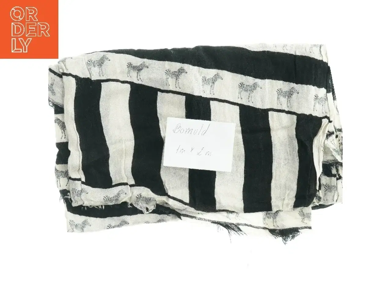 Billede 3 - Sort-hvid bomuldssjal fra Zara med zebra mønster (str. 1 x 2 m)