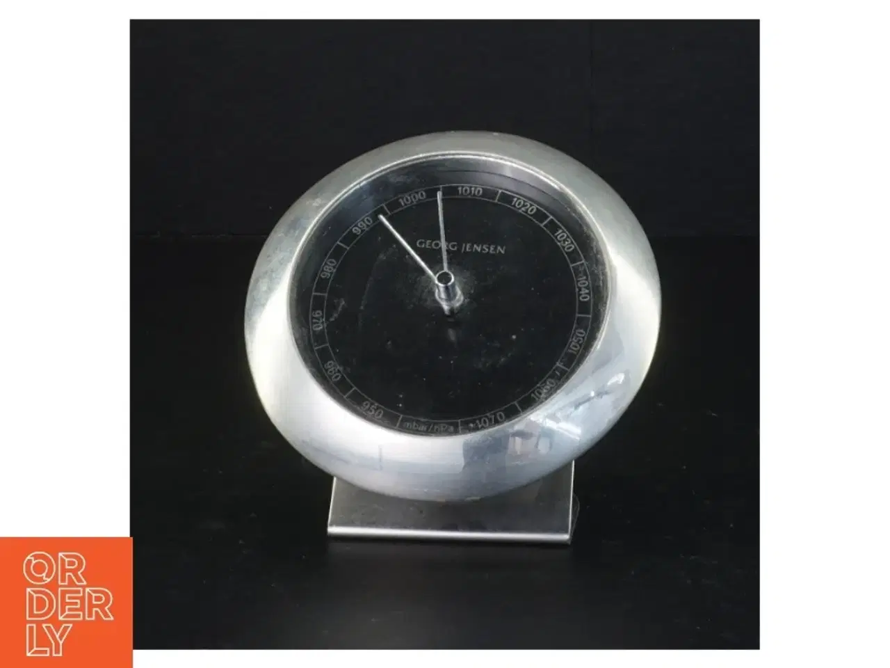 Billede 1 - Georg Jensen barometer i tin med bordholder (str. Diameter 11 cm)