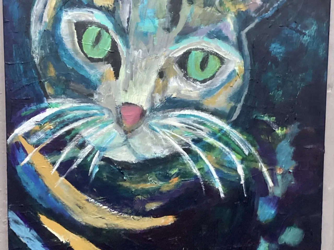 Billede 1 - Annette Lauth maleri af kat