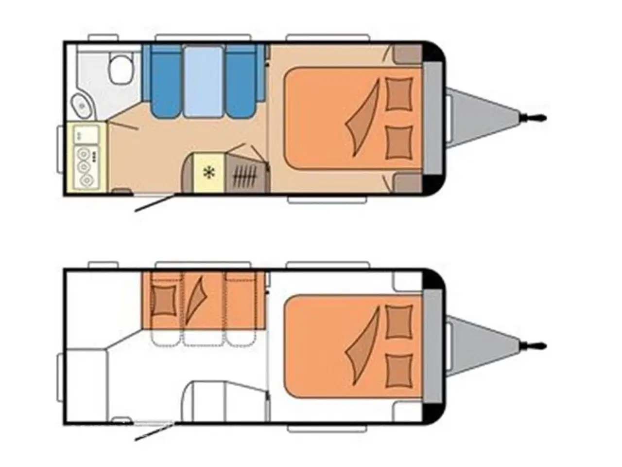 Billede 15 - 2025 - Hobby De Luxe 460 SFf   Populær rejsevogn med fritstående dobbeltseng. Kan opvejes til 1.500 KG.