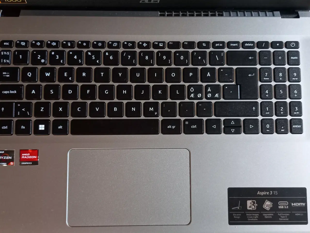 Billede 6 - Acer Aspire 3 R5-5500U/8/512 15,6" bærbar computer