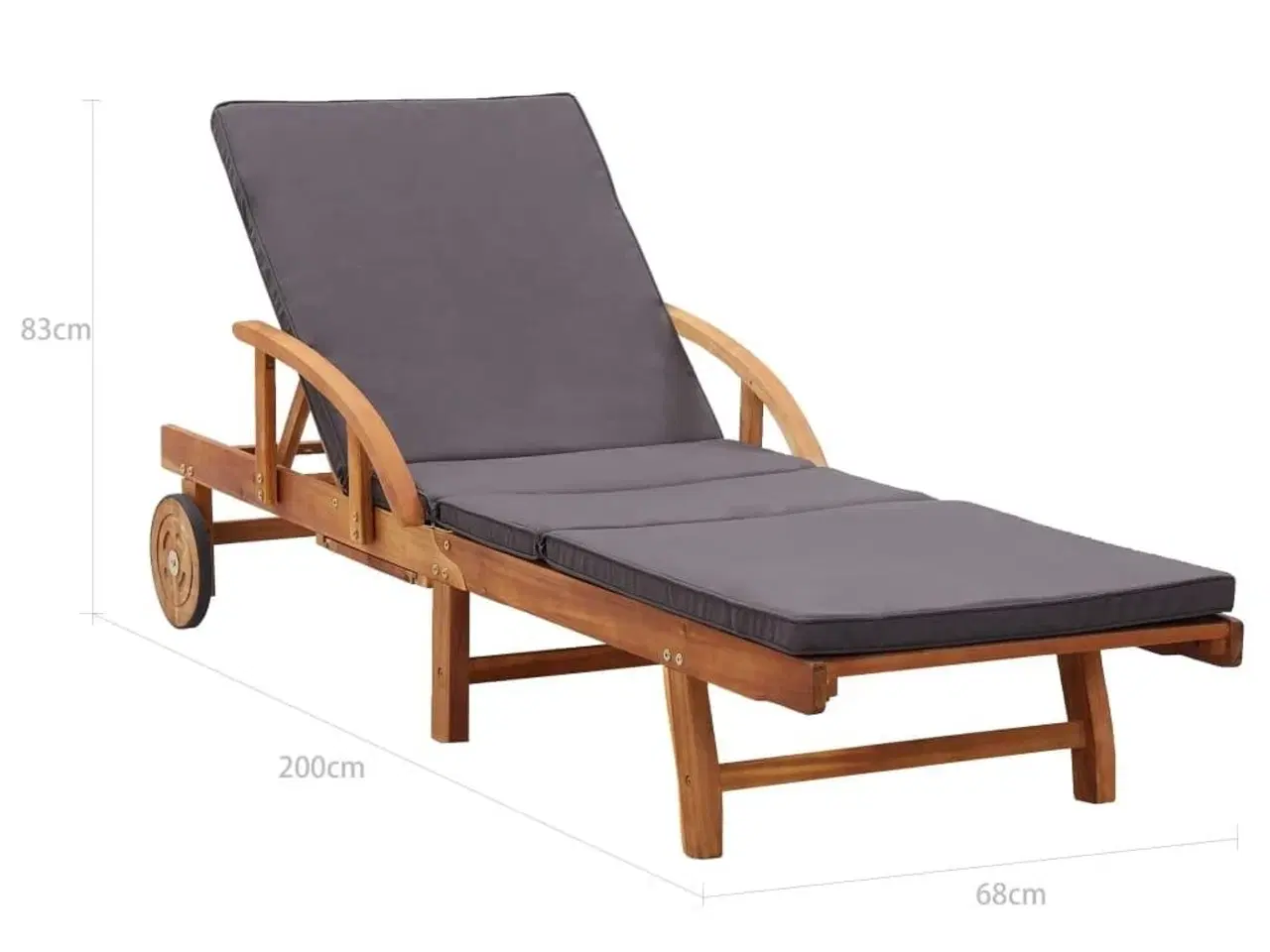 Billede 10 - Liggestol med hynde massivt fyrretræ