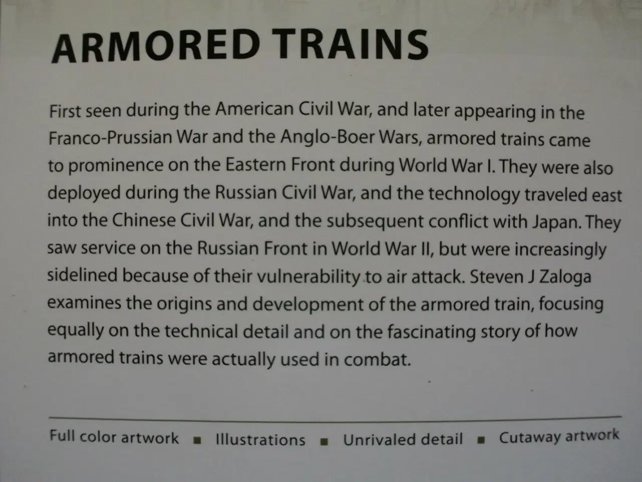 Billede 3 - armored trains, by steven j zaloga. ill. by tony b