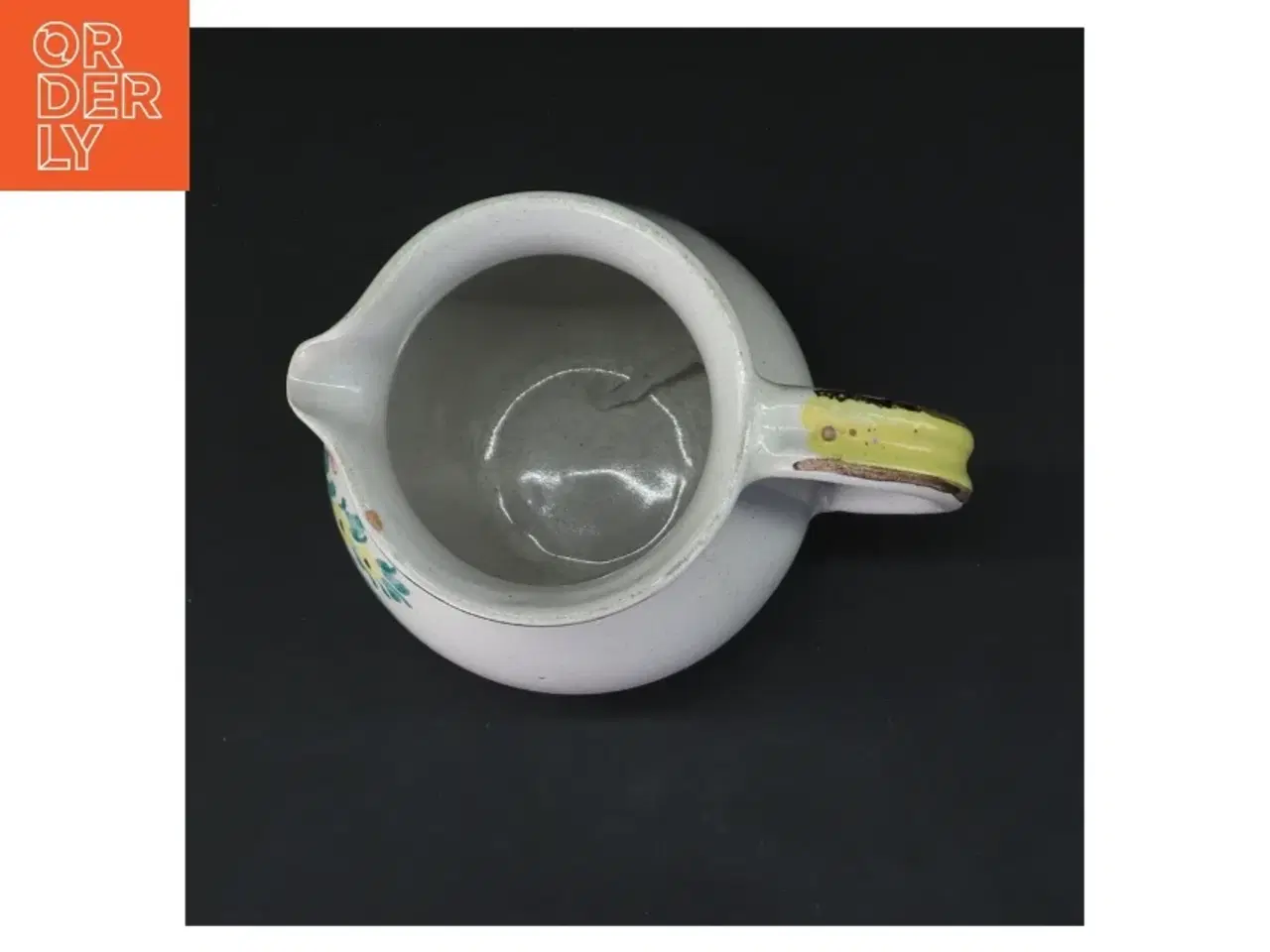 Billede 5 - Keramikkande med blomsterdesign (str. Ø 9,5 cm længde 14 cm)