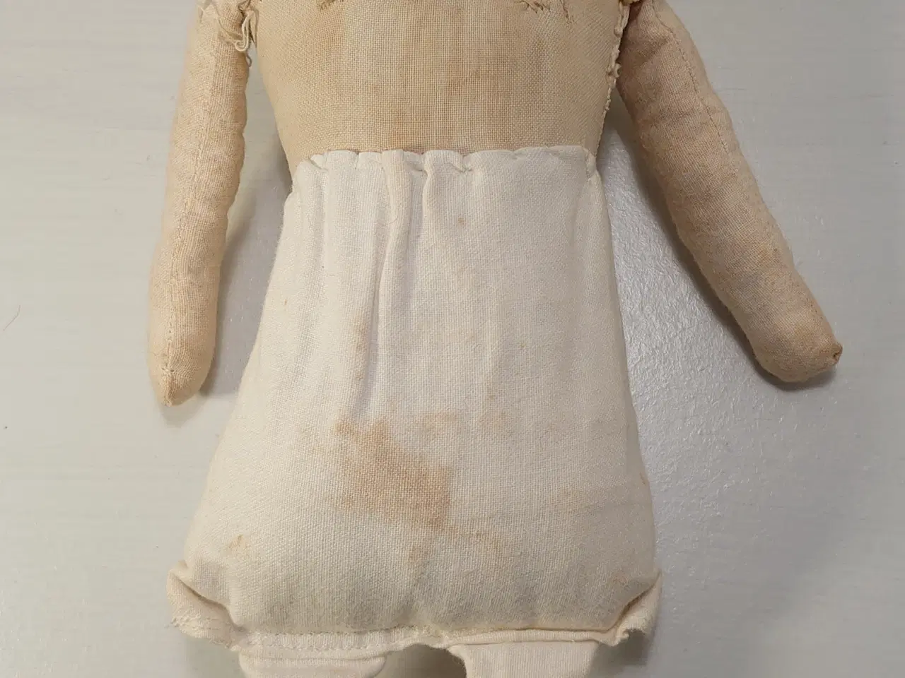Billede 3 - Sjælden gammel dukke med metalhovede. H 35cm