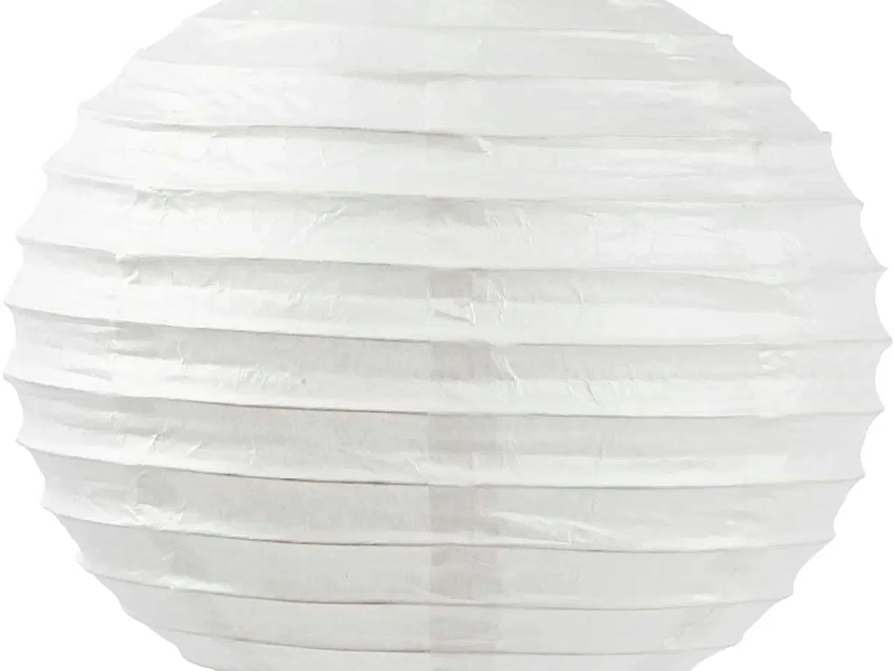 Billede 1 - Rispapirlampe, Rund, diam. 20 cm, hvid, 1 stk.