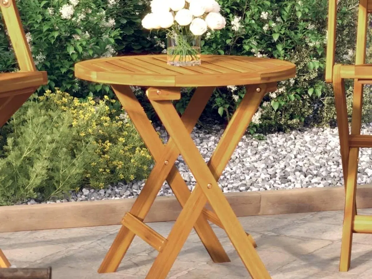 Billede 1 - Bistrobord Ø46x47 cm massivt akacietræ