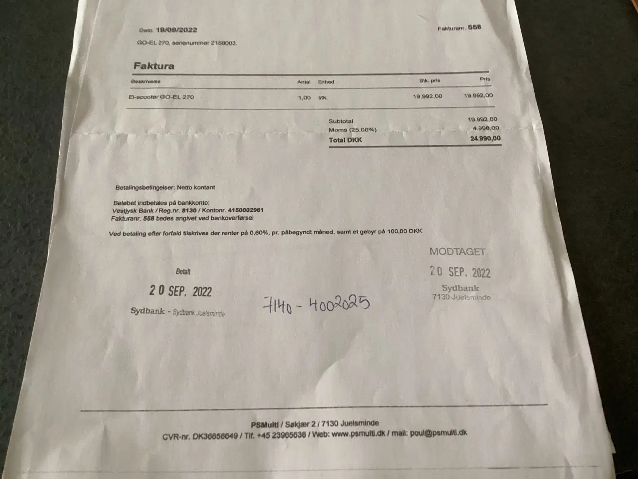 Billede 10 - El scooter GO-EL 270