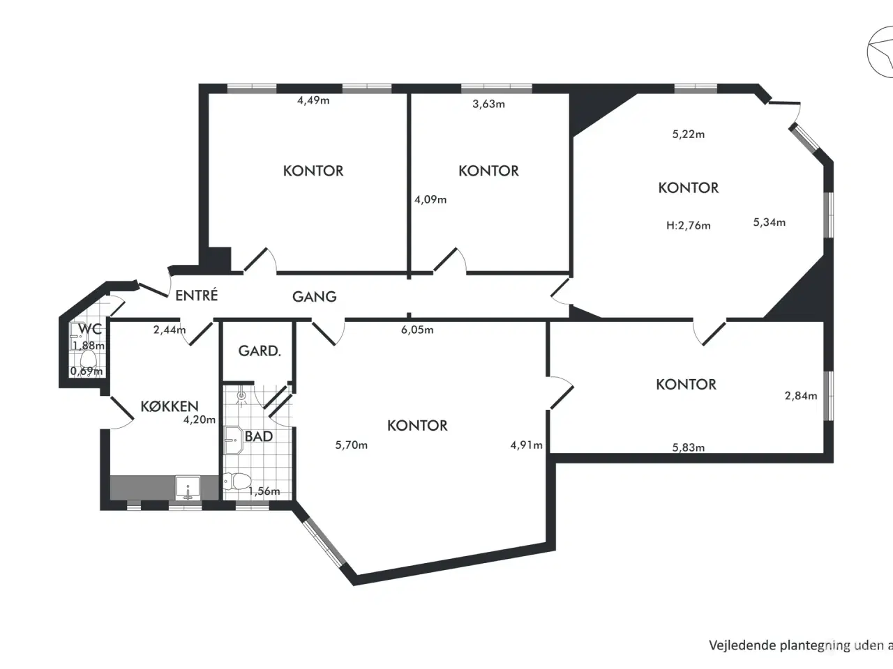 Billede 10 - 180 m² hjørnekontor ved Nørreport