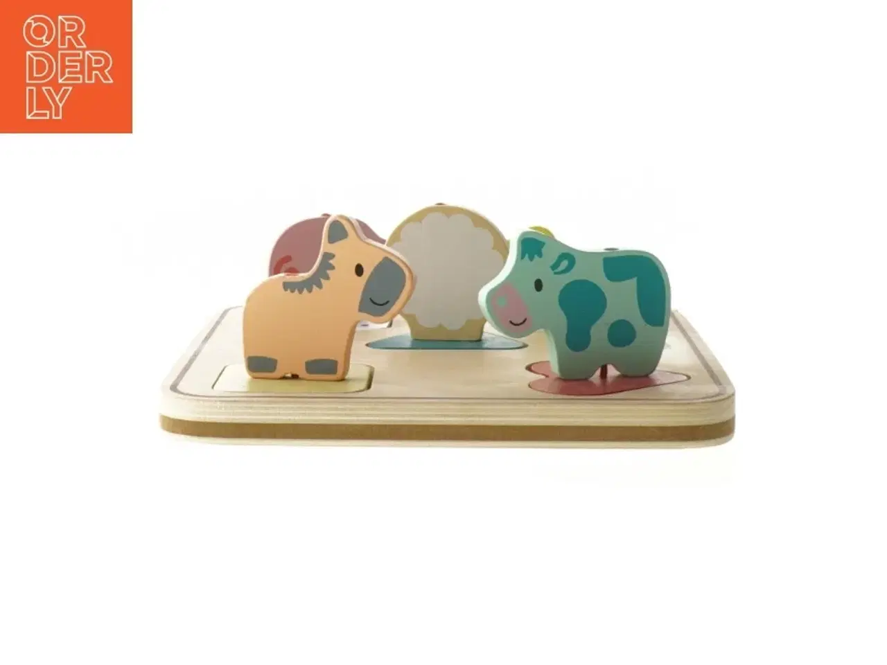 Billede 2 - Træpuslespil med lyd bondegårdsdyr fra Hape (str. 22x20,5 cm)