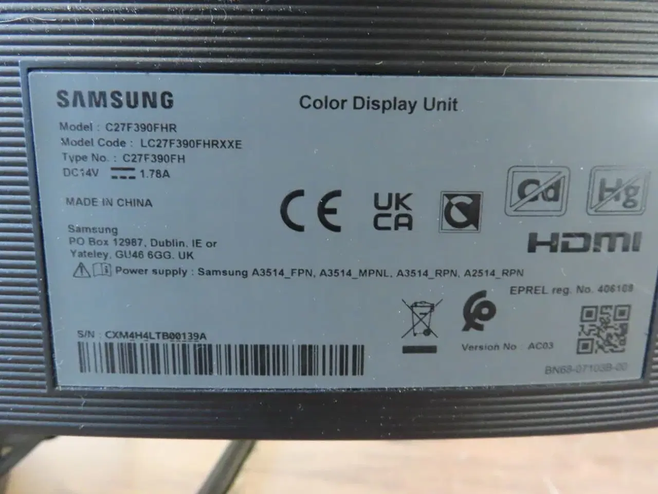 Billede 3 - 27" Computerskærm SAMSUNG C27F390FHR