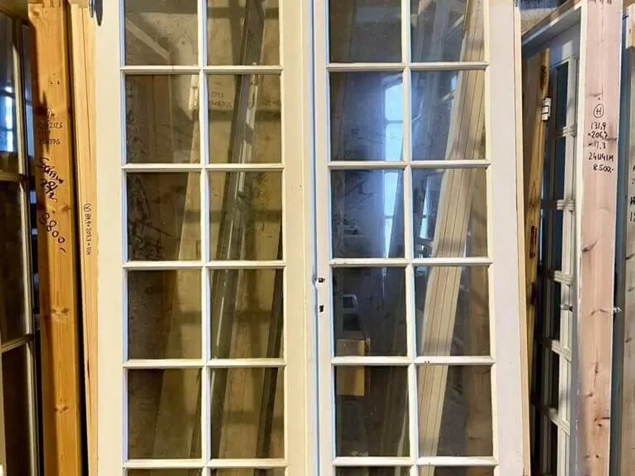 Billede 1 - Høj, dobbelt fransk dør m. ny karm