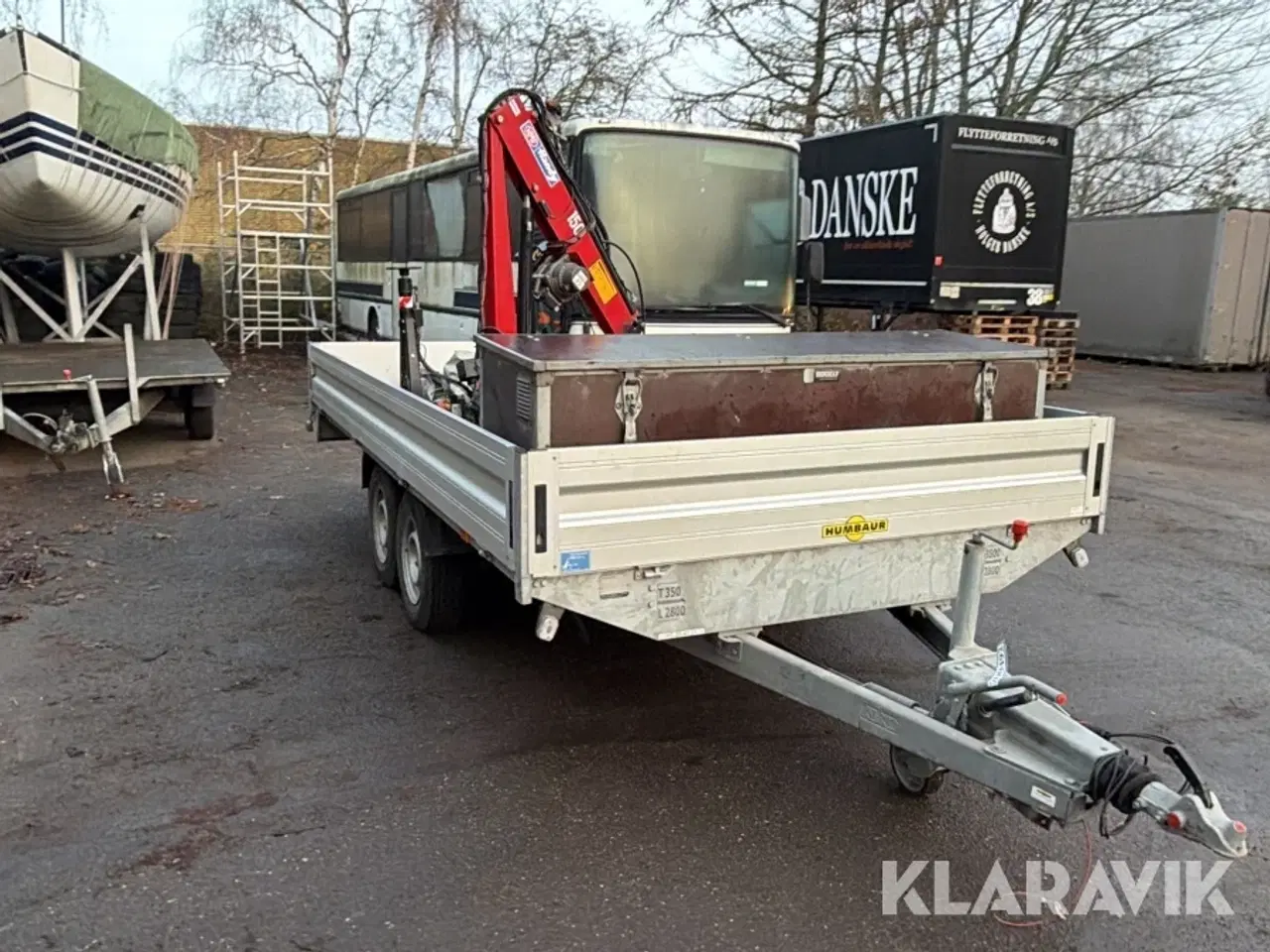 Billede 12 - Humbaur 3.500 kg 3-akslet trailer med HMF 152 kran Humbaur 354121