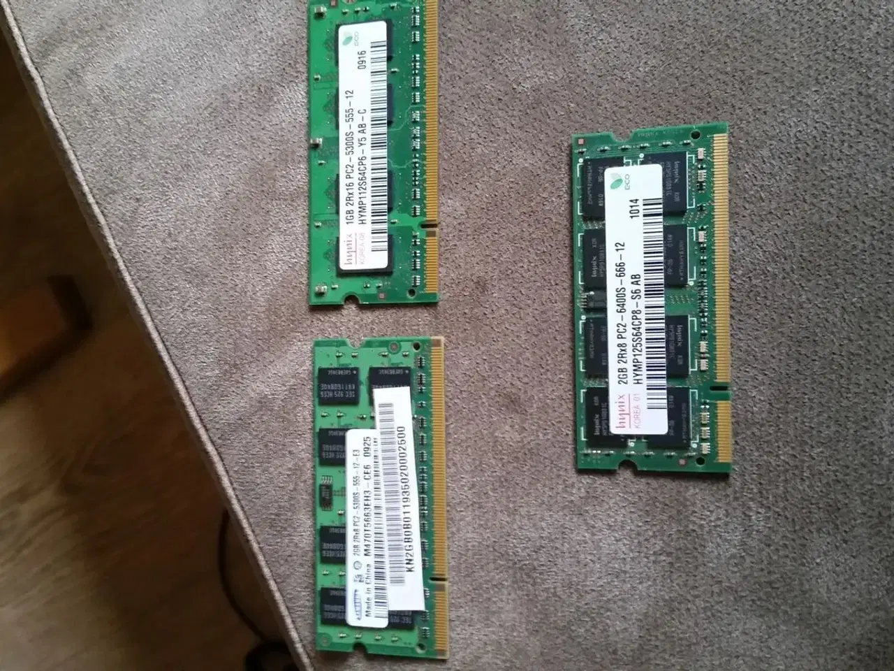 Billede 1 - 2GB + 2GB + 1GB DDR2 ram (bærbar)