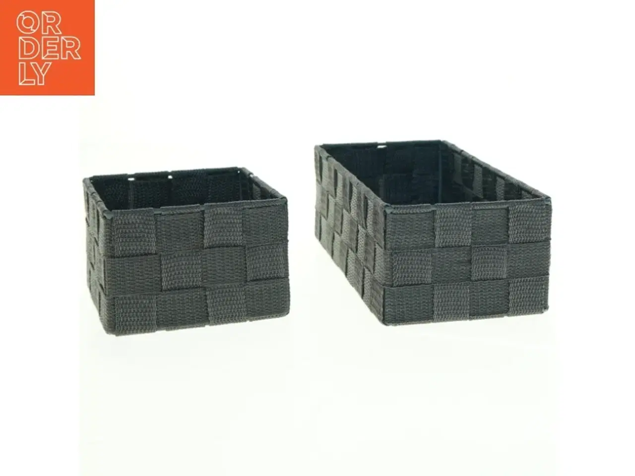 Billede 1 - Flettede opbevaringskurve (str. 12 x 12 x 8 cm og 24 x 12 x 8 cm)