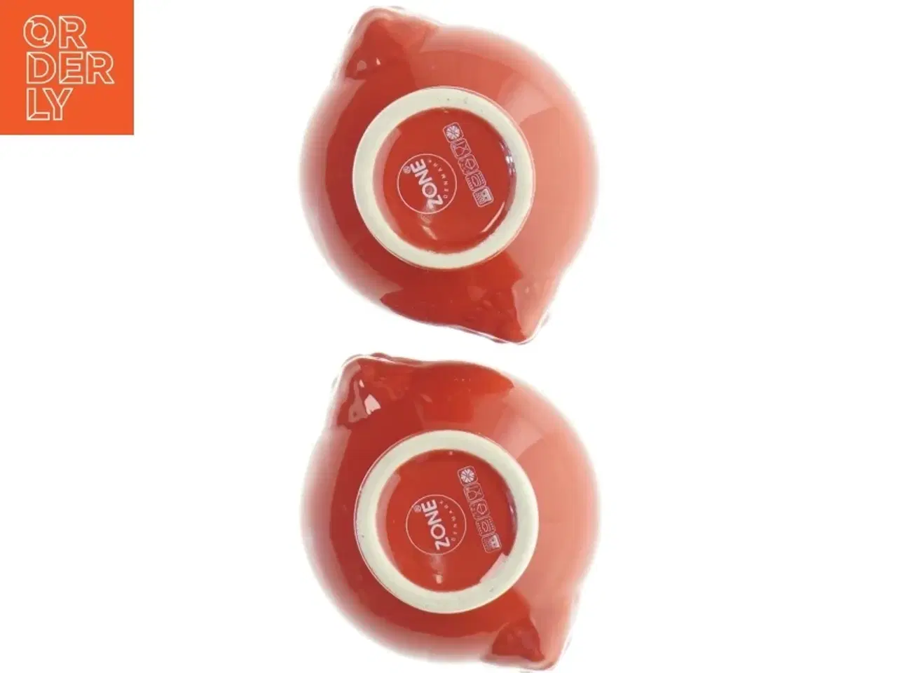 Billede 4 - Røde Keramik Tealight Lysestager fra Zone (str. 9x7x5,5 cm)