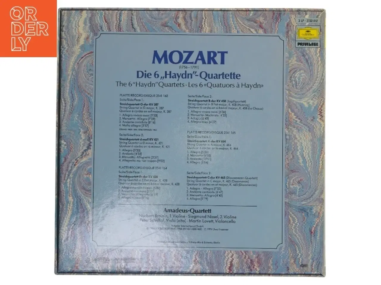 Billede 2 - Mozart Die 6 'Haydn'-Quartette vinyls