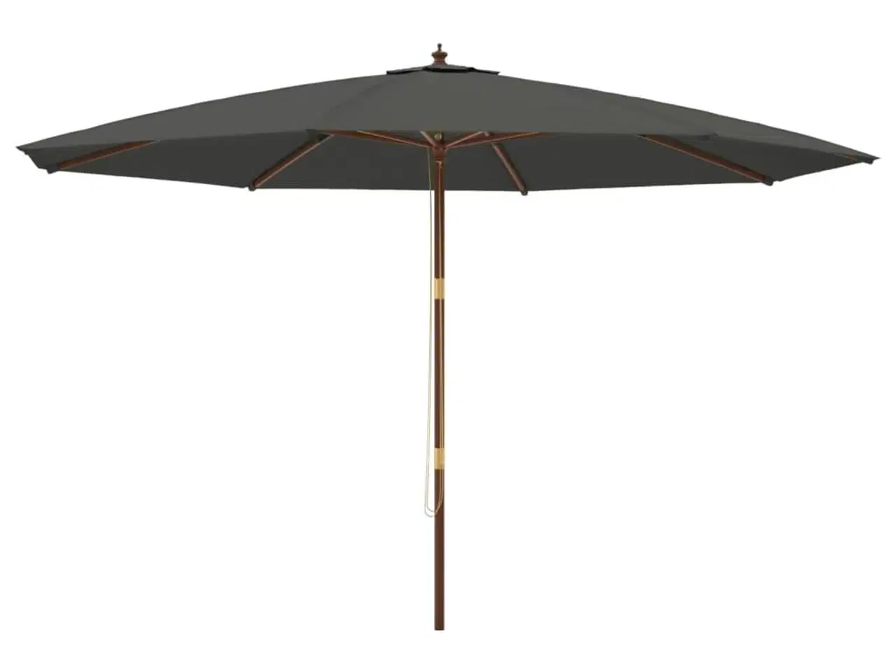 Billede 2 - Haveparasol med træstang 400x273 cm antracitgrå